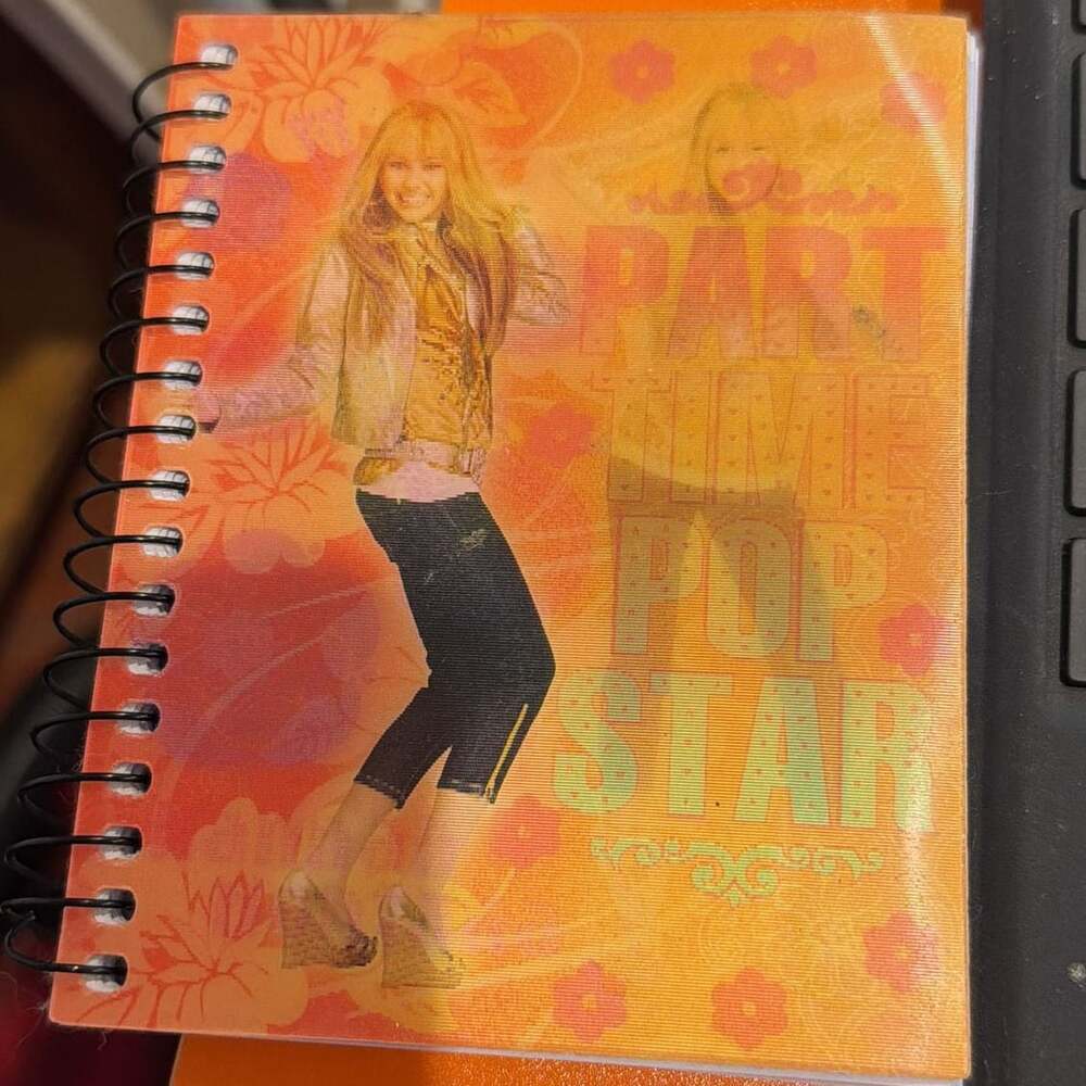 Hannah Montana holographic pocket size Pink Spiral Notebook Ruled Line Disney